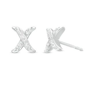 People’s Jewellers Diamond "X" Stud Earrings in Sterling Silver